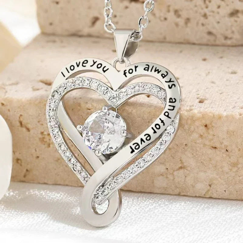 Elegant Style Heart shaped Pendant Necklace Hollow Design Mother's Day Gift Party Suitable for Best Friends Without Box